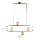 Lustre Pendente Dourado Cadre Para Sala De Jantar - 4 Globos