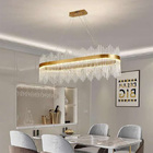 Lustre Pendente Dourado Com Cristais 80cm Led 60w 3500k Bivolt