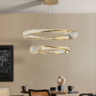 Lustre Pendente Dourado E Cristal Led 110w 3000k Vougue 80x60