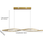 Lustre Pendente Dourado E Cristal Led 40w 3000k Vougue 120cm