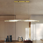 Lustre Pendente Dourado E Cristal Led 40w 3000k Vougue 120cm