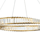 Lustre Pendente Dourado E Cristal Led 50w 3000k Vougue 60cm B