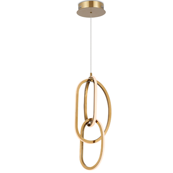 Lustre Pendente Dourado Led 30w 3000k Tiffel 16.5x55cm Modern