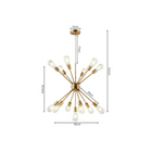 Lustre Pendente Dourado Moderno Átomo Sputnik Retrô Luxo Sala