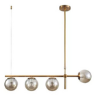 Lustre Pendente Dourado Vidro Bola Esfera Âmbar Retrô Moderno