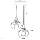 Lustre Pendente Duplo Aladim Aramado Cobre