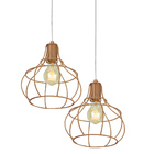 Lustre Pendente Duplo Aladim Aramado Cobre