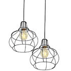 Lustre Pendente Duplo Aladim Aramado Preto