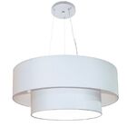 Lustre Pendente Duplo Cilindrico Md-4033 Cupula Tecido 25/60x
