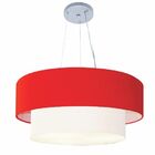 Lustre Pendente Duplo Cilindrico Md-4033 Cupula Tecido 25/60x