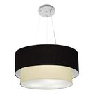 Lustre Pendente Duplo Cilíndrico Vivare Md-4061 Cúpula Em Tec