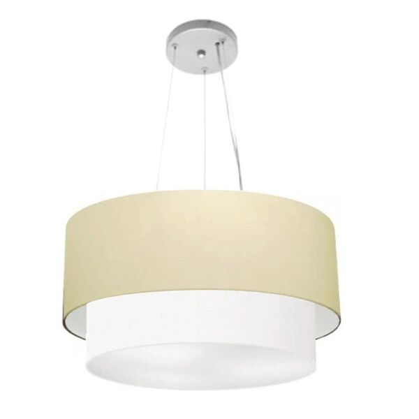 Lustre Pendente Duplo Cilíndrico Vivare Md-4061 Cúpula Em Tec