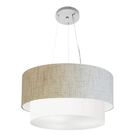 Lustre Pendente Duplo Cilíndrico Vivare Md-4061 Cúpula Em Tec