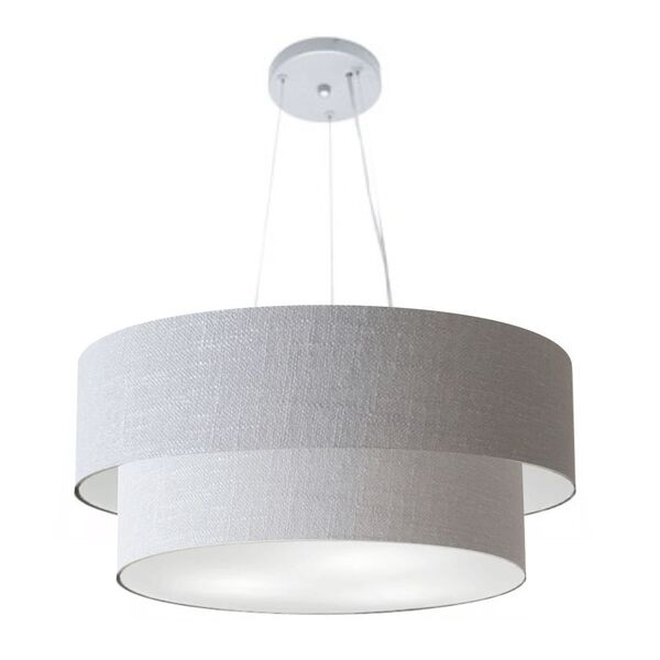 Lustre Pendente Duplo Cilíndrico Vivare Md-4073 Cúpula Em Tec