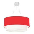 Lustre Pendente Duplo Cilíndrico Vivare Md-4073 Cúpula Tecido
