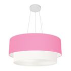 Lustre Pendente Duplo Cilíndrico Vivare Md-4073 Cúpula Tecido