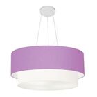 Lustre Pendente Duplo Cilíndrico Vivare Md-4073 Cúpula Tecido