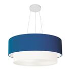 Lustre Pendente Duplo Cilíndrico Vivare Md-4073 Cúpula Tecido