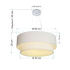 Lustre Pendente Duplo Cilíndrico Vivare Md-4082 Cúpula Em Tec