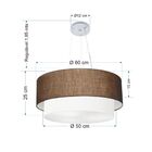 Lustre Pendente Duplo Cilíndrico Vivare Md-4082 Cúpula Em Tec
