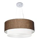 Lustre Pendente Duplo Cilíndrico Vivare Md-4082 Cúpula Em Tec