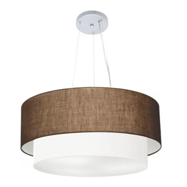 Lustre Pendente Duplo Cilíndrico Vivare Md-4082 Cúpula Em Tec