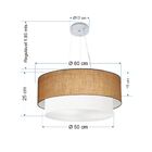 Lustre Pendente Duplo Cilíndrico Vivare Md-4082 Cúpula Em Tec