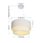 Lustre Pendente Duplo Cilíndrico Vivare Md-4158 Cúpula Em Tec