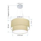 Lustre Pendente Duplo Cilíndrico Vivare Md-4158 Cúpula Em Tec