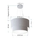 Lustre Pendente Duplo Cilíndrico Vivare Md-4158 Cúpula Em Tec