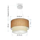 Lustre Pendente Duplo Cilíndrico Vivare Md-4158 Cúpula Em Tec