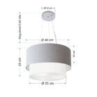 Lustre Pendente Duplo Cilíndrico Vivare Md-4158 Cúpula Em Tec