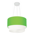 Lustre Pendente Duplo Cilíndrico Vivare Md-4158 Cúpula Tecido