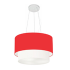Lustre Pendente Duplo Cilíndrico Vivare Md-4158 Cúpula Tecido