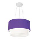 Lustre Pendente Duplo Cilíndrico Vivare Md-4158 Cúpula Tecido