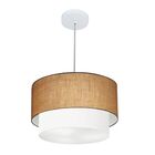 Lustre Pendente Duplo Cilíndrico Vivare Md-4159 Cúpula Em Tec