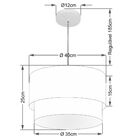 Lustre Pendente Duplo Cilíndrico Vivare Md-4159 Cúpula Em Tec