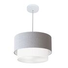 Lustre Pendente Duplo Cilíndrico Vivare Md-4159 Cúpula Em Tec