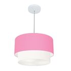Lustre Pendente Duplo Cilíndrico Vivare Md-4159 Cúpula Tecido