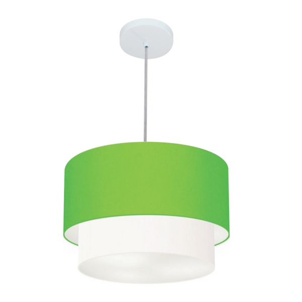 Lustre Pendente Duplo Cilíndrico Vivare Md-4159 Cúpula Tecido