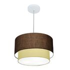 Lustre Pendente Duplo Cilíndrico Vivare Md-4160 Cúpula Em Tec