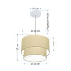 Lustre Pendente Duplo Cilíndrico Vivare Md-4160 Cúpula Em Tec