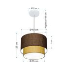 Lustre Pendente Duplo Cilíndrico Vivare Md-4160 Cúpula Em Tec