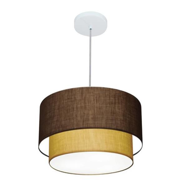 Lustre Pendente Duplo Cilíndrico Vivare Md-4160 Cúpula Em Tec