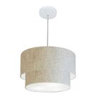 Lustre Pendente Duplo Cilíndrico Vivare Md-4160 Cúpula Em Tec