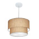 Lustre Pendente Duplo Cilíndrico Vivare Md-4160 Cúpula Em Tec