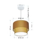 Lustre Pendente Duplo Cilíndrico Vivare Md-4160 Cúpula Em Tec