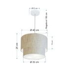 Lustre Pendente Duplo Cilíndrico Vivare Md-4160 Cúpula Em Tec