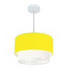 Lustre Pendente Duplo Cilíndrico Vivare Md-4160 Cúpula Tecido
