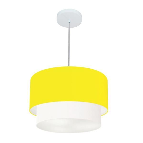 Lustre Pendente Duplo Cilíndrico Vivare Md-4160 Cúpula Tecido
